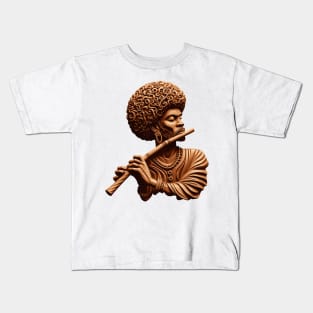 Afrocentric Man Wooden Carving Kids T-Shirt